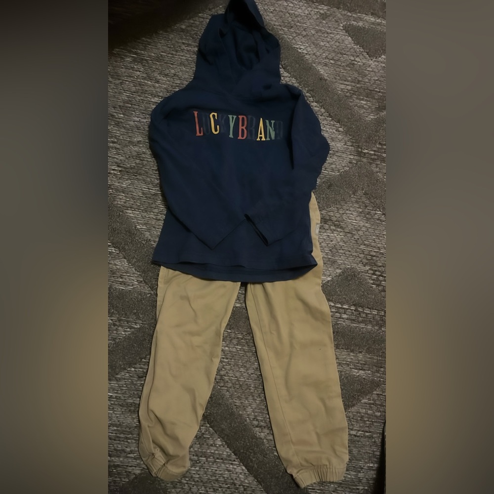 Lucky Brand Navy and Tan Kids Joggers